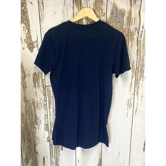 Navy Blue Digital Space Christmas Design T-shirt - Picture 3 of 4